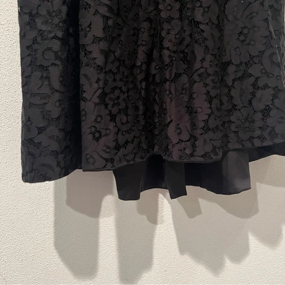 Marciano Vneck Black Lace Lined Cutout Mini Dress Size 4 - Picture 5 of 10